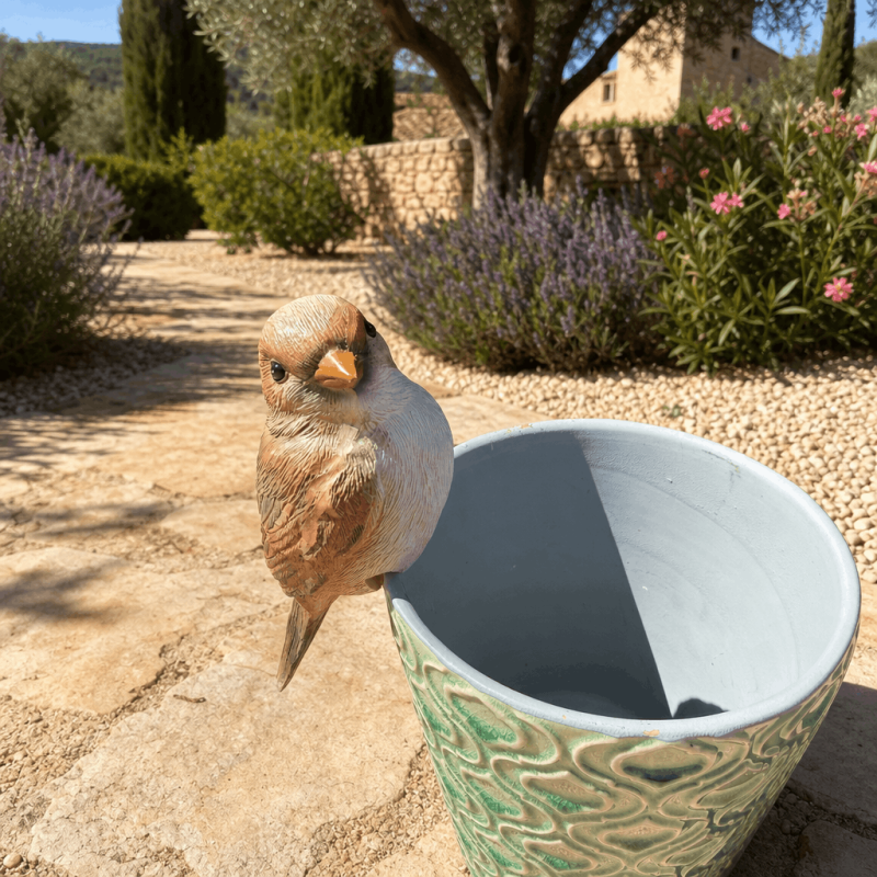 Pájaro decorativo para macetas de resina – 13 cm