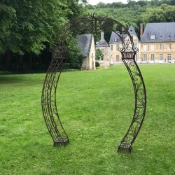 Arco para rosales de hierro forjado marrón patinado