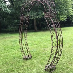Arco para rosales de hierro forjado marrón patinado