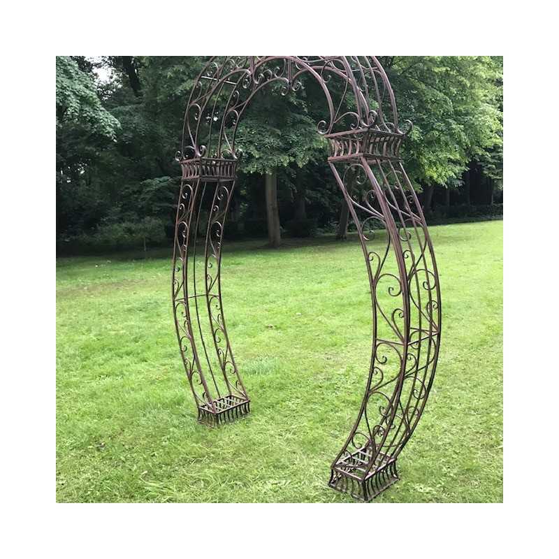 Arco para rosales de hierro forjado marrón patinado