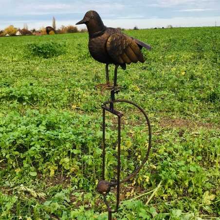 Mobile de jardin en fer motif pigeon 150 cm, tuteur équilibré