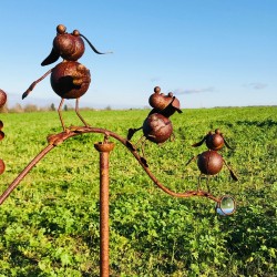 Balancín de perros para jardín en hierro oxidado