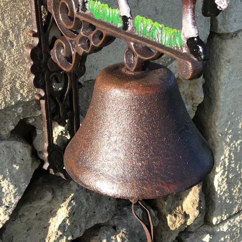 campana decorativa de exterior con caballo h 45 cm