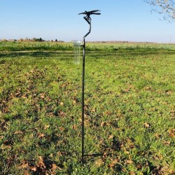 Pluviómetro de jardín de acero inoxidable con libélula – 134 cm