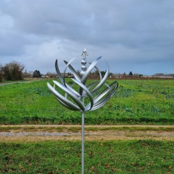 Molino de viento decorativo de jardín en hierro gris modelo Orcher