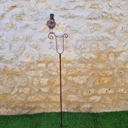 Pluviómetro decorativo con pájaro y sombrero – 145 cm