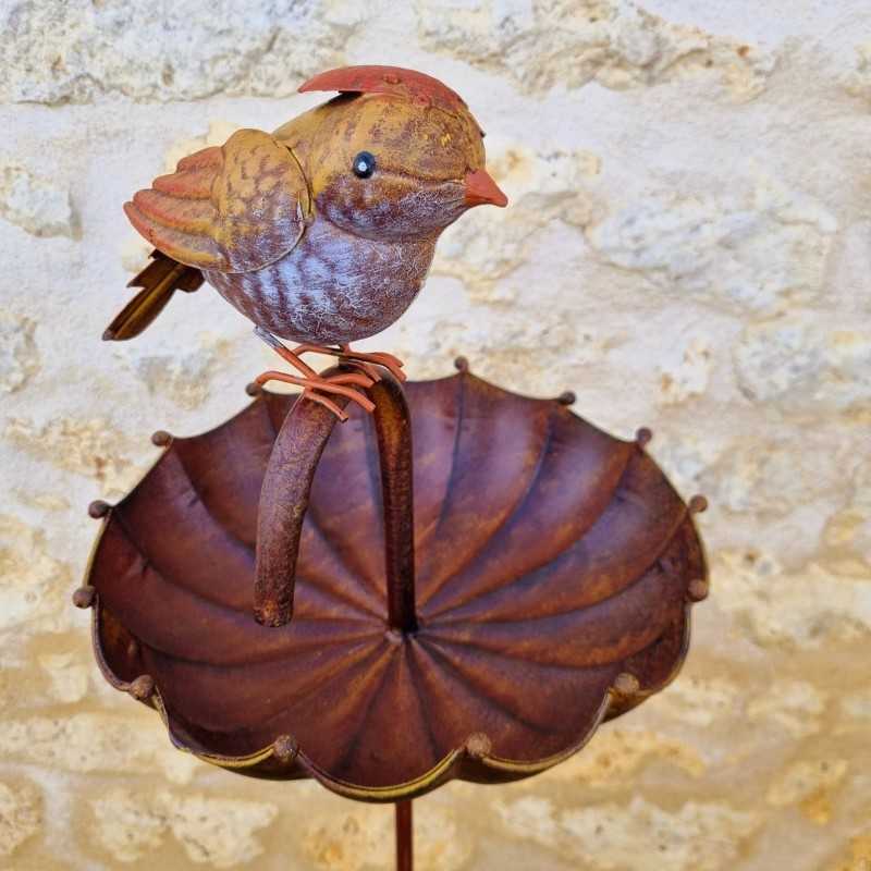 Mangeoire à oiseau original avec moineau suspendu 148x27