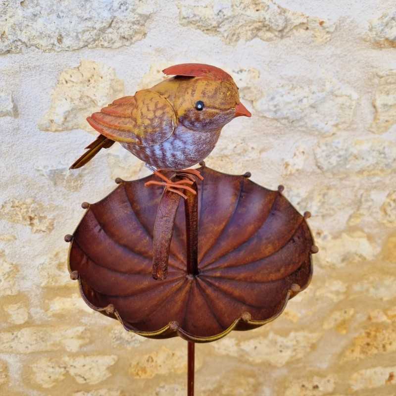 Mangeoire à oiseau original avec moineau suspendu 148x27