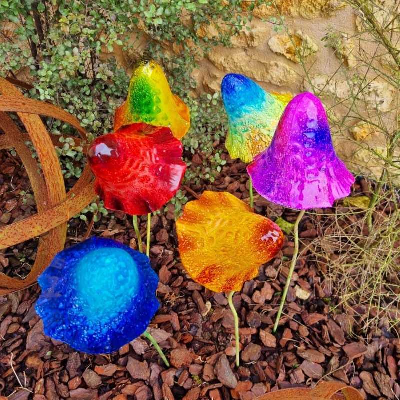 Champignon fer déco de jardin 