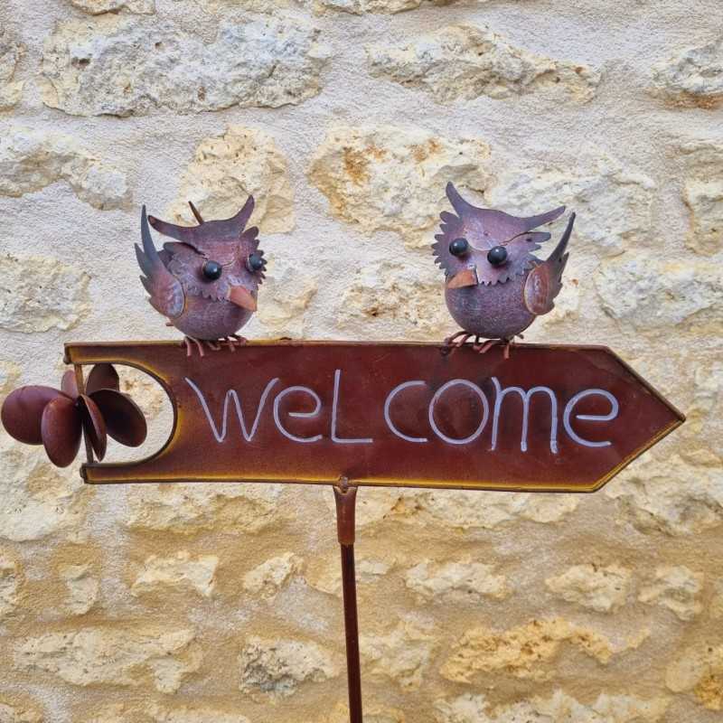 Pica, tutor decorativo de jardín «Welcome», búho