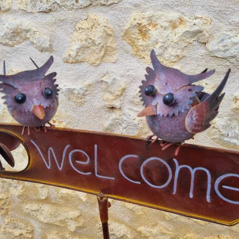 Pica, tutor decorativo de jardín «Welcome», búho