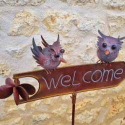 Pica, tutor decorativo de jardín «Welcome», búho