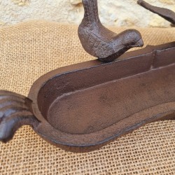 Baño para pájaros de hierro fundido ovalado
