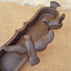 Baño para pájaros de hierro fundido ovalado
