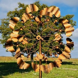 Molino de viento jardín Falloux con hojas de ginkgo en metal