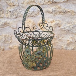 Cesta de hierro amarillo/verde 22,90 € LEZARD DU JARDIN