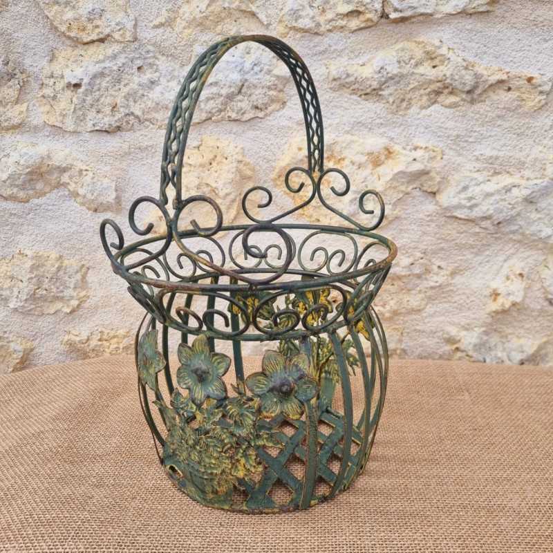 Cesta de hierro amarillo/verde 22,90 € LEZARD DU JARDIN