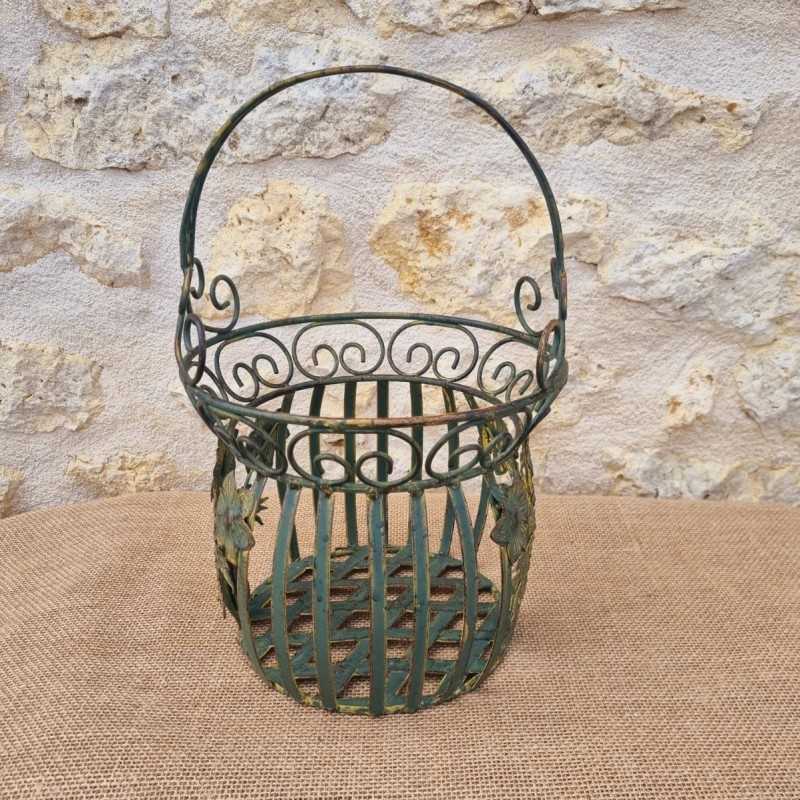 Cesta de hierro amarillo/verde 22,90 € LEZARD DU JARDIN