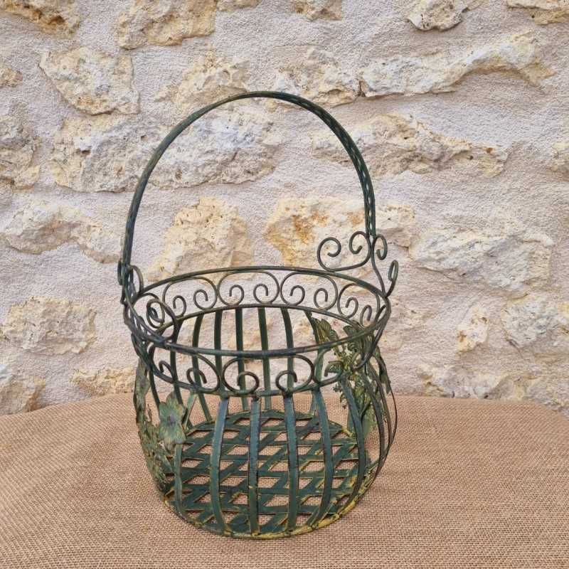 Cesta de hierro amarillo/verde 22,90 € LEZARD DU JARDIN