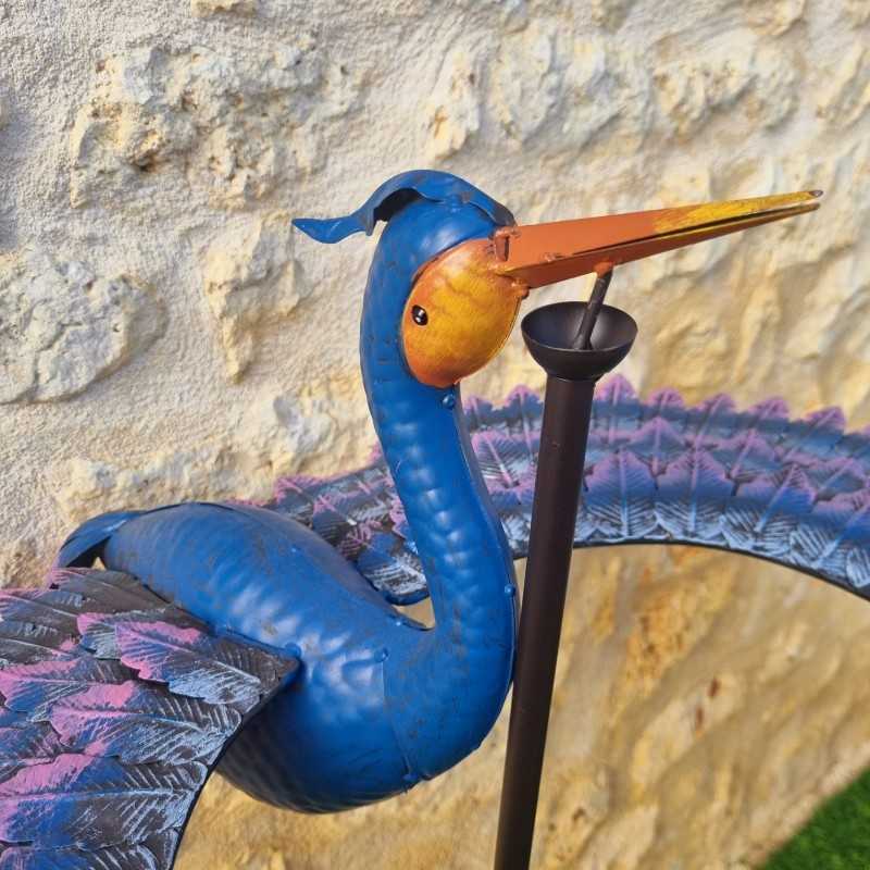 Balancier grand oiseau violet