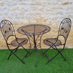 Conjunto de jardín bistró de metal para 2 personas