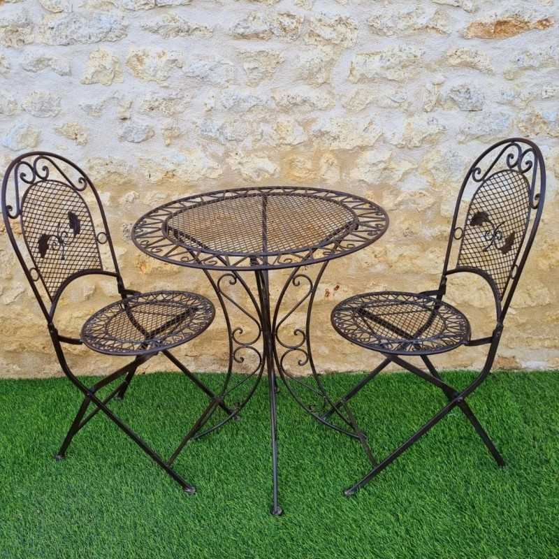 Conjunto de jardín bistró de metal para 2 personas
