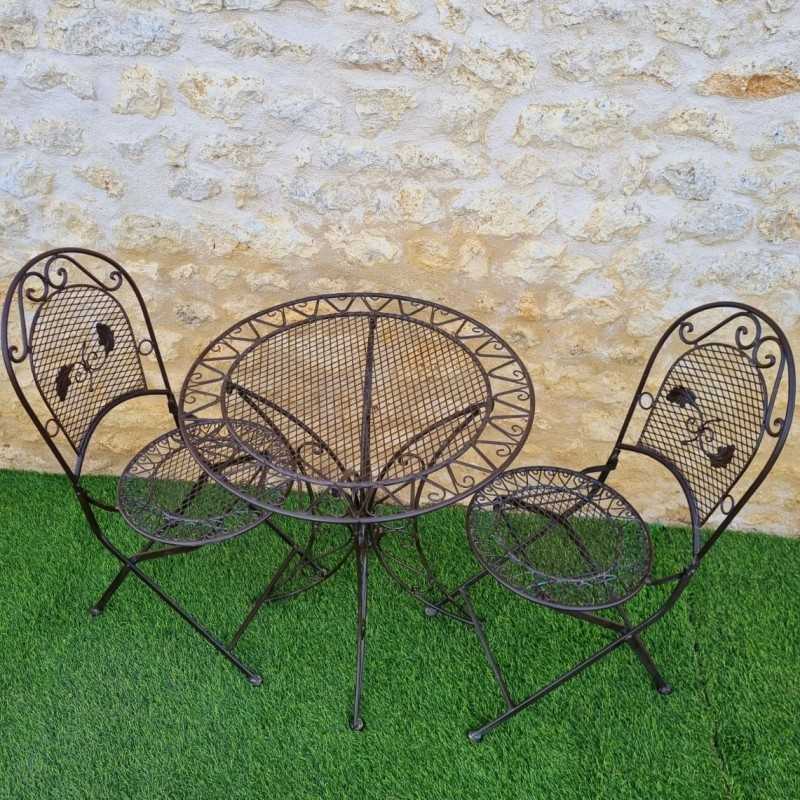 Conjunto de jardín bistró de metal para 2 personas