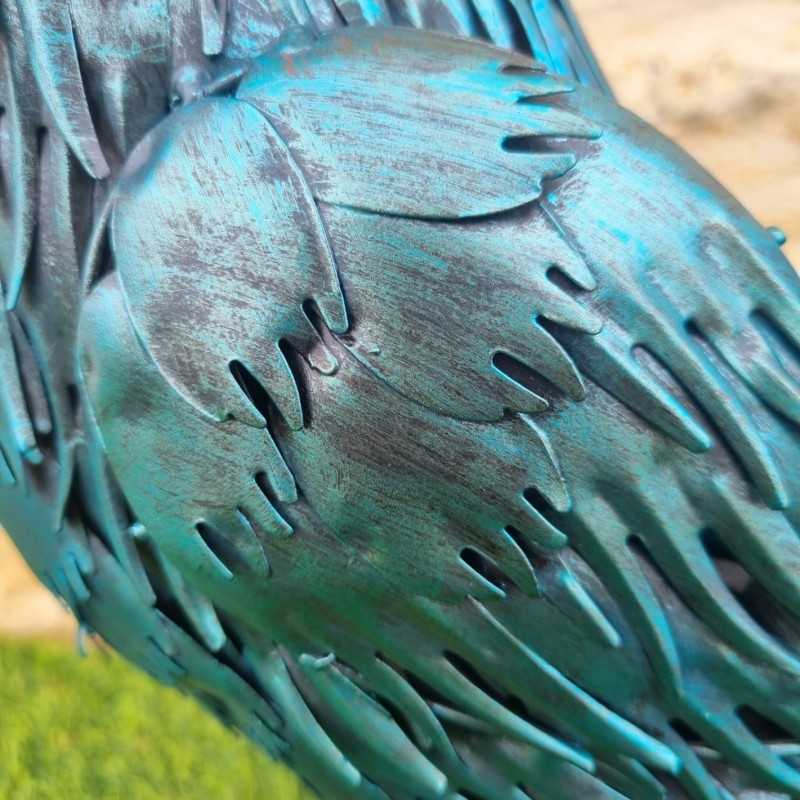 Gallo decorativo de metal multicolor