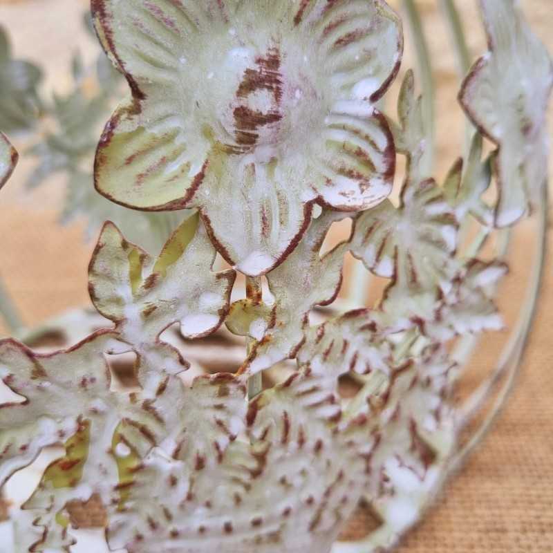 Panier en fer vert beige marron