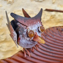 Bain d'oiseau sur pic en fer Chouette ,mangeoire H127 cm 39,90 € LEZARD DU JARDIN