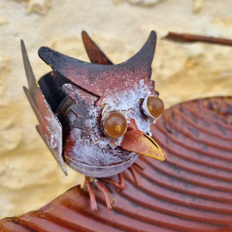 Bain d'oiseau sur pic en fer Chouette ,mangeoire H127 cm 39,90 € LEZARD DU JARDIN