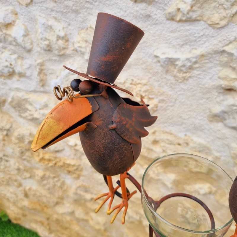 Pluviómetro decorativo con dos cuervos – 145 cm