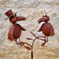 Pluviomètre décoratif motif corbeaux couleur rouille 127 cm 39,90 € LEZARD DU JARDIN