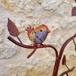 Baño para pájaros con pincho de hierro de colores, comedero de 127 cm de alto
