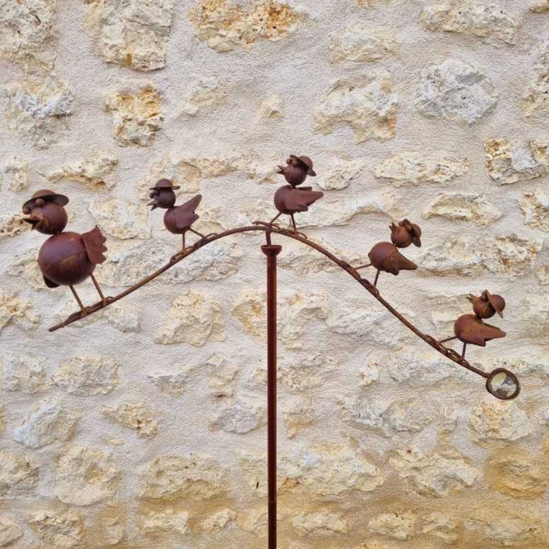 Pico de jardín decorativo, móvil, balancín de hierro familia de pájaros 39,90 € LEZARD DU JARDIN