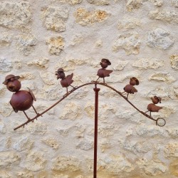 Pico de jardín decorativo, móvil, balancín de hierro familia de pájaros 39,90 € LEZARD DU JARDIN