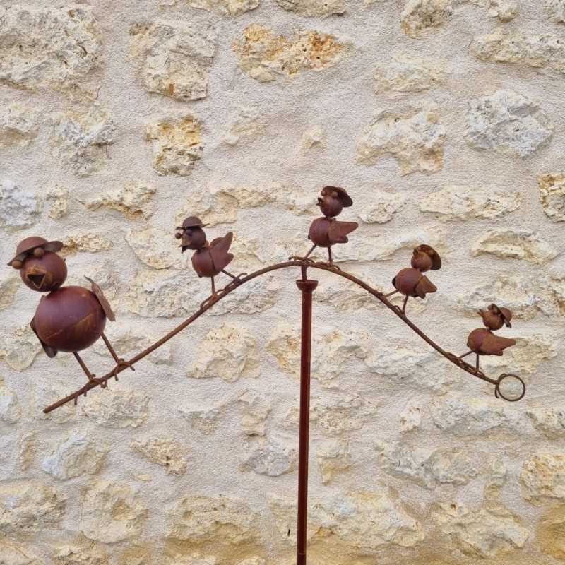 Pico de jardín decorativo, móvil, balancín de hierro familia de pájaros 39,90 € LEZARD DU JARDIN