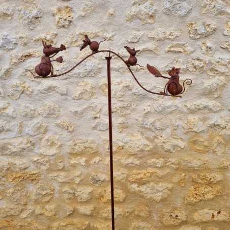Mobile de Jardin décoration métal chat et souris hauteur 156 cm 39,90 € LEZARD DU JARDIN