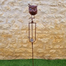 Balancín decorativo de jardín con búho redondo