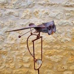 balancier de jardin pic tuteur décoratif hibou H132 45,90 € LEZARD DU JARDIN