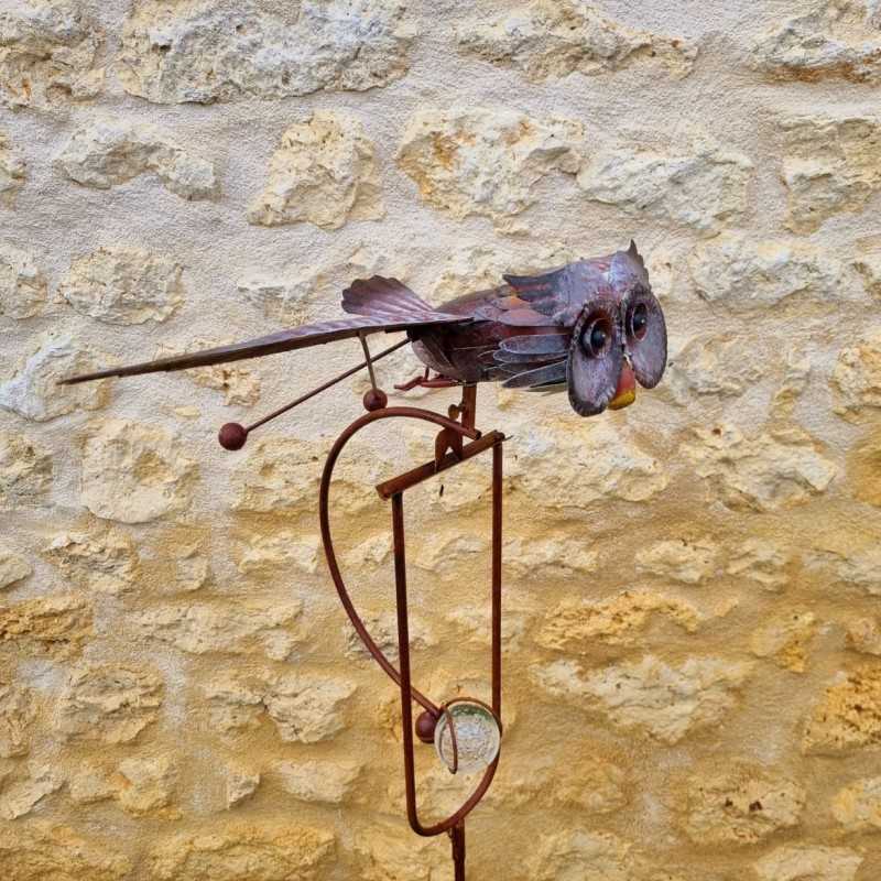 balancier de jardin pic tuteur décoratif hibou H132 45,90 € LEZARD DU JARDIN