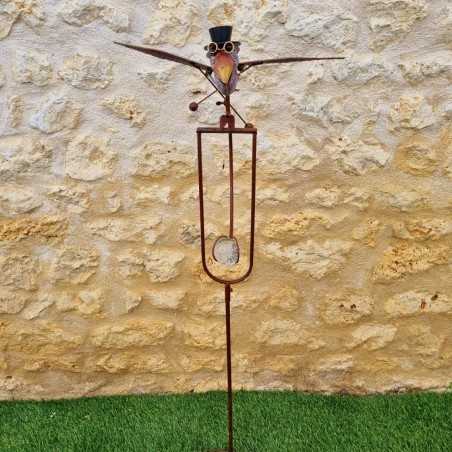 Balancier en fer oiseau coloré grandes ailes bouge avec le vent 44,90 € LEZARD DU JARDIN