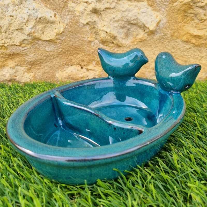 Baño para pájaros, comedero de barro azul para colocar 28,90 € LEZARD DU JARDIN