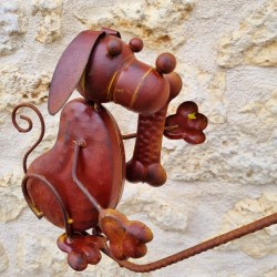 Mobile de jardin en fer motif chiens et os décoratif 156 cm vue des chien en détail