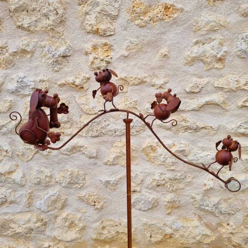 Móvil de jardín decoración metal perros altura 156 cm 39,90 € LEZARD DU JARDIN