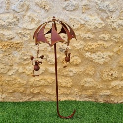 Pic de Jardin Décoratif - Mobile Éolienne en Fer Chat et Souris | Lézard du Jardin