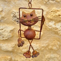 Pic de Jardin Décoratif - Mobile Éolienne en Fer Chat et Souris | Lézard du Jardin