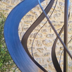 Molino de viento decorativo para jardín Châteaudun | Molino de viento en metal marrón patinado