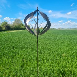 Molino de viento decorativo para jardín Châteaudun | Molino de viento en metal marrón patinado