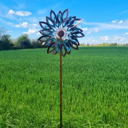 Molino de viento jardín Tauzia cobre y azul